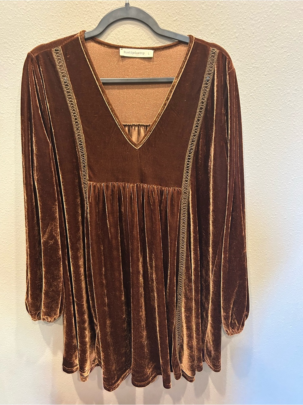 Rusttydustty Brown Babydoll Minidress